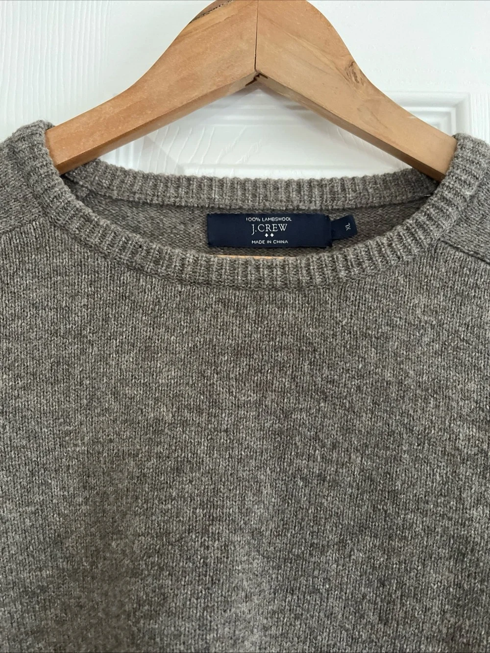 J.Crew 100% LambsWool Men's Grey Brown Crewneck knit Sweater